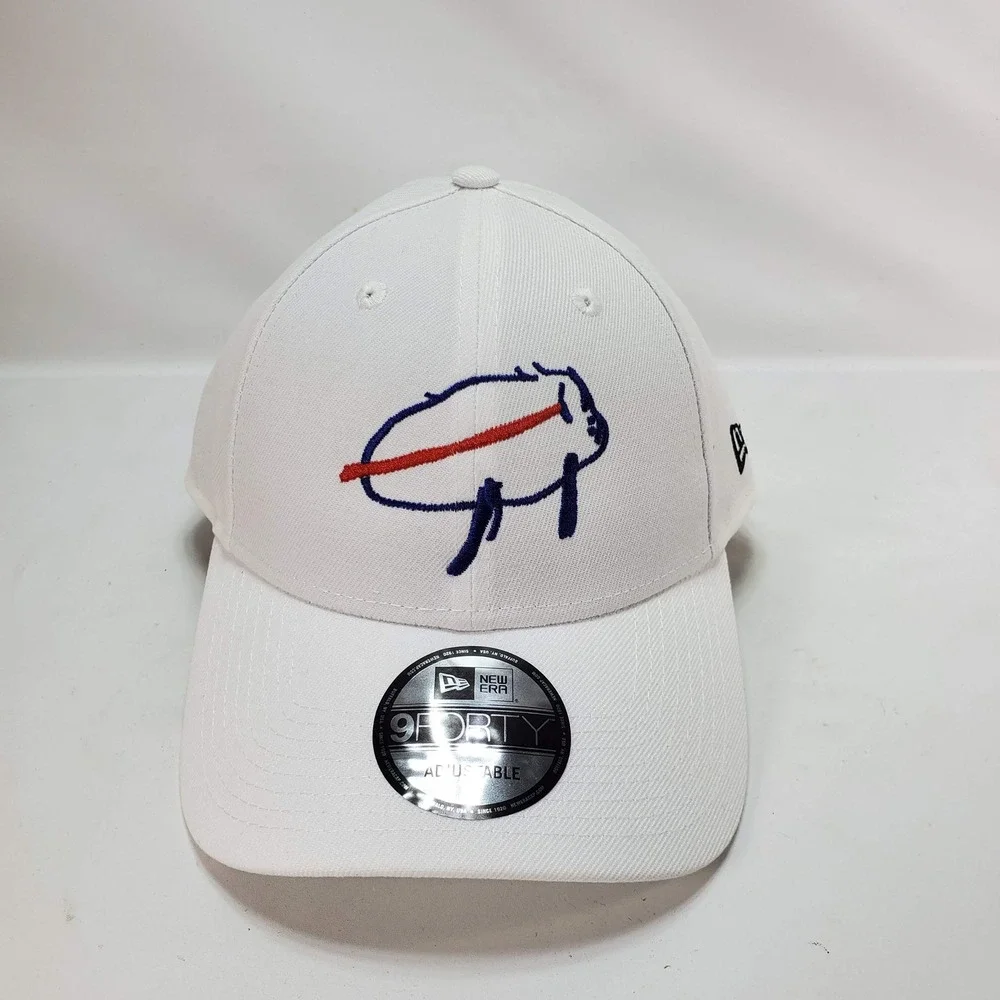 New Era 9FORTY Buffalo Bills OSFA White Josh Allen Billustration Hat NEW
